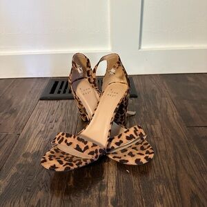 Women's Ema High Block Heel Leopard Print Pumps - A New Day - Size 8